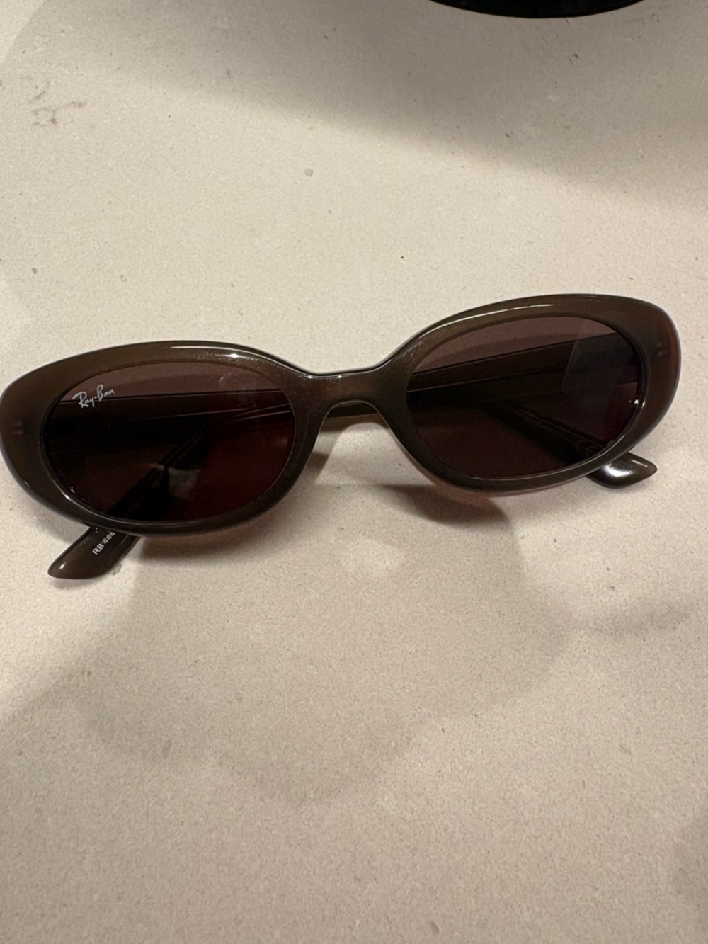 Ray-Ban Women’s Brown Oval Frame Sunglasses
